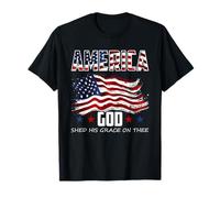 4 juillet Hommes Femmes Amérique Dieu a versé sa grâce sur toi T-Shirt
