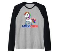 4 Juillet, Licorne, Patriotisme, États-Unis, Amérique Manche Raglan