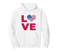 4 Juillet Love USA American Patriot Flag Sweat à Capuche