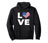 4 Juillet Love USA Drapeau américain Sweat à Capuche