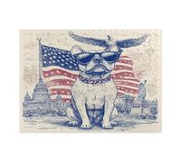 4 juillet - Puzzles en bois pour adultes - 500 pièces - Puzzles en bois vintage pour anniversaire de 250 ans, motif patriotique pour divertissement à domicile