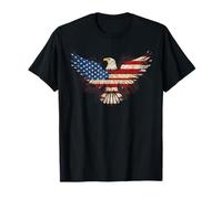 4 juillet USA Aigle patriotique drapeau américain hommes femmes enfants T-Shirt
