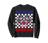 4 Juillet USA Drapeau américain Patriotique One Nation Under God Sweatshirt