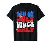 4 juillet Vibes Only Cute Retro American Girls Kids Teen T-Shirt
