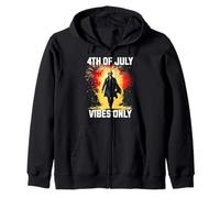 4 juillet : Vibes Only George Washington Patriotic Boys Kids Sweat à Capuche
