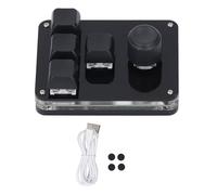 4 Key 1 Knob Keyboard USB Mini Blue Switch Programmable Macro Mechanical Custom Industrial Gaming avec RVB Light Black pour Les Jeux et Les réunions Matériau Acrylique 88 x 65 mm