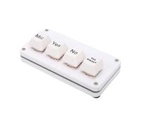 4 Key Keypad with Voice Input for AI Programming (White) | Touches mécaniques personnalisables, voix vers texte efficace, compatibilité filaire universelle