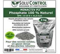 4 kg de Minactiv P2 SOLUCONTROL - Engrais phosphate naturel - Avec Calcimer marin et stimulateur microbien
