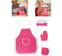 4 kits de cuisine Ensemble de costumes de chef pour enfants, tablier de cuisine pour enfants avec poche, kit de gants de cuisine
