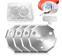 4 Lame de Cutter Rotatif Couture, 1 Tournevis, Lame Rotative en Carbure 4,2 CM, Boîte Transparente, Compatible Multi-Machines, Papier, Tissu, Cuir, Plastique