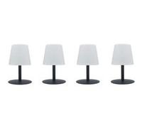 Lumisky Lot de 4 Lampe de table sans fil pied en acier gris LED blanc chaud/blanc dimmable STANDY MINI Rock H25cm