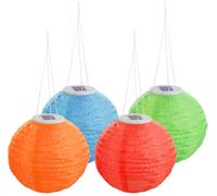 4 lampions LED solaires colorés Ø 30 cm [Lunartec]