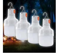 4 lanternes de camping LED, rechargeables par USB, lampe de tete extérieure multifonction pour l'aventure, l'escalade