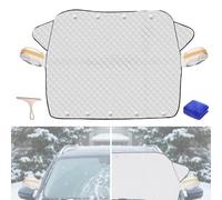 4-Layer Magnetic Windshield Cover for Car - Ultimate Protection from Snow, Frost, Easy to Install with Strong Magnetic Edge, Include Side Mirror Cover, Universal Fit (62.99 * 47.24in,1Pc)