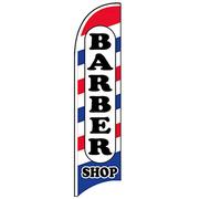 4 Less Co BARBER SHOP Drapeau Swooper sans vent Bannière à plumes 7,3 x 3,9 m de haut (drapeau uniquement) wb