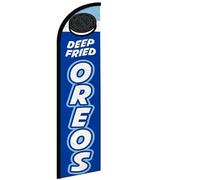 4 Less Co Deep Fried OREOS Drapeau à plumes Swooper sans vent 7,3 x 3,9 m de haut, bannière de foire, panneau alimentaire de carnaval (drapeau uniquement) bf