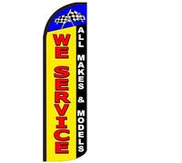 4 Less Co We Service All Models Drapeau Swooper sans vent Bannière à plumes 0,9 x 3,5 m de haut (drapeau uniquement) YQ