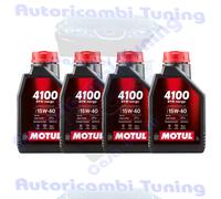 4 Litres Huile Moteur MOTUL 4100 Syn Nergy 15W40 Acea A3 B4 Api Sp Semi Optique
