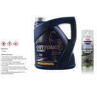 4 Litres MANNOL Huile Moteur Outboard Marine API TC Huile Presto Tache Enlève