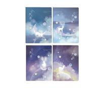 4 livres - Carnet de notes de bureau pour étudiant avec pochette en caoutchouc épais et simplifié - Format A5 City of Dreams (72 feuilles)