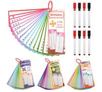 4 Livres Cartes d'apprentissage avec 8 Feutres Effaçables, Multimalin Table De Multiplications, Apprendre Les Tables De Multiplication pour Apprendre L'addition Soustraction Multiplication et Division