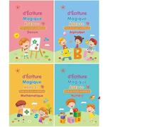 4 Livres/Ensemble Carnet De Croquis Cahier D'Exercices Rainuré Écriture Manuscrite Montessori Calligraphie Livre Magique Cahier D'Écriture Pour Enfants Livre D'Apprentissage Précoce Français 4 L