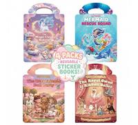 4 Livres Gommettes Enfants 2 Ans, Stickers Repositionnables 3D, Licorne Sirène Poupée Danseuse, Activité Manuelle Autocollant Cadeau Fille Garçon 3 Ans