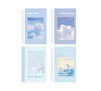 4 livres - La page intérieure de la bobine est épaisse et facile à déchirer. Papeterie de devoirs en classe de cet étudiant - Livre à spirale A5/vacances en nuage