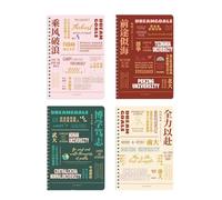 4 livres - La page intérieure de la bobine est épaisse et facile à déchirer. Papeterie pour devoirs de classe de cet étudiant - Livre à spirales A5 / You who Don't Forget to Advance