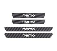 4 Lot de Protecteurs de Seuil de Porte en Fibre de CarboneVoiture pour Citroen Nemo,Autocollantes Anti-Rayures pour Seuil de Porte avec Logo