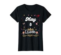 4 mai Queen Born on May 4th Birthday Girl Women T-Shirt