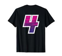 #4 Maillot numéro Uniforme âge 4ème Violet et Rose T-Shirt