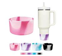 4 Manchons Silicone Antichoc pour Stanley Tumbler 40 oz, IceFlow 20/30 oz, Hydro Flask 12/24 oz Protection Inférieure Amortissante, Antidérapant, Silencieux Idéal (4iridescent/Color)