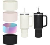 4 Manchons Silicone Antichoc pour Stanley Tumbler 40 oz, IceFlow 20/30 oz, Hydro Flask 12/24 oz Protection Inférieure Amortissante, Antidérapant, Silencieux Idéal (4color)
