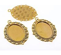 4 Médaillons dans Antique Doré pour cabochons de Vintage Parts 25 X 18 mm, Bijoux DIY