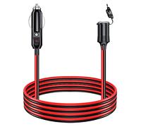 4 Meter Rallonge Prise Allume-Cigare de Voiture Étanche 12V / 24V 16 AWG Câble d’Extension pour Allume Cigare, Rallonge de Adaptateur Fiche à Prise Câble avec Fusible 15A, pour Bateau Voiture Camion