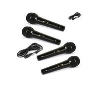 4 Microphones Chant KARAOKE Conférence, Musique Dynamique Unidirectionnel Noir/ Câble XLR-XLR 3m