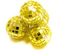 HOBI 4 Mini Boules à facettes dorées 3,5 cm - Doré - Taille Unique