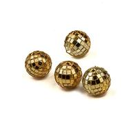 4 Mini boules à facettes dorées 3,5 cm - Doré - Taille Unique
