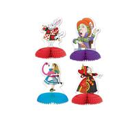 Alice in Wonderland Mini centres de table (décorations de fête) Paquet de 4