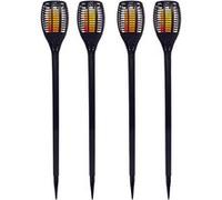 Lumisky Torches solaires MINI MAITY SUN H70cm – effet flamme LED blanc chaud – Lot de 4