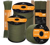 4 Mm 15 M Type Iii 100% Nylon Rope 7 Strands For Bracelets,Crafts,Survival,Outdoors-Max. 250 Kg-Military Green