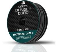 4 Mm 20 M Black Elastic Rope,70% Stretch Rope,Weather Resistant Rope For Trailers,Shade Sail,Tarpaulins,Etc.