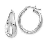 4 mm Argent sterling à charnière Créoles poli Twisted Boucles d'oreilles créoles