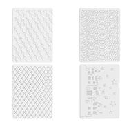 4 Modèles de Plaques de Gaufrage 3D 15 x 10,4cm - Plaques en Plastique pour Cartes Scrapbooking, Journaling & Décoration d'Album Photo