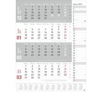 4-Monats-Planer, rot 2027: Praktischer Wandplaner mit Datumsschieber. Büro-Kalender mit Notizspalte und Jahresübersicht. Wandkalender 2027 im Hochformat. 30 x 39 cm.