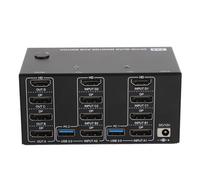 4 Moniteurs KVM Switch avec 4 Ports USB 3.0, 2 Ordinateurs HD 8K 60Hz Displayport (Prise UE)