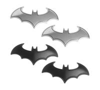 4 Morceaux D'Autocollants Batmobil, Autocollants De Voiture Élés Et Personnalisés, Autocollants De Voiture en Métal Créatifs, Décorations De Voitures (Argent, Noir).
