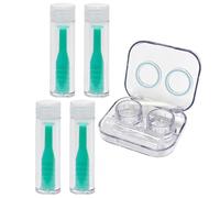 4 Morceaux De Bâtons De Port en Silicone, 1 Étui pour Lentilles De Contact, Aide Au Port De Lunettes, Bâton D'Aspiration pour Lentilles De Contact, Boîte De Rangement Portable.