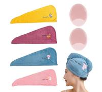 4 Morceaux De Capuchon De Cheveux Secs, 2 Morceaux De Brosse De Lavage Du Visage, Turban Doux En Velours Corallien, Capuchon De Cheveux Longs De Cheveux Pour Femmes, Accessoires De Bain.